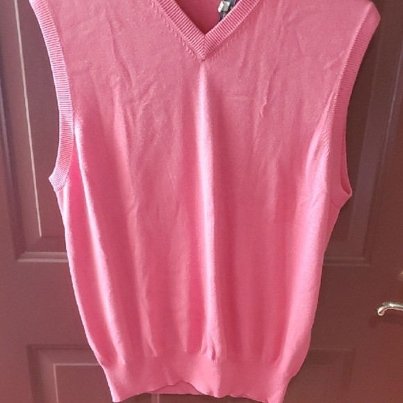 Peter Millar Pink V-Neck Sweater Vest Vintage Silk Cotton And Cashmere - Picture 8 of 8